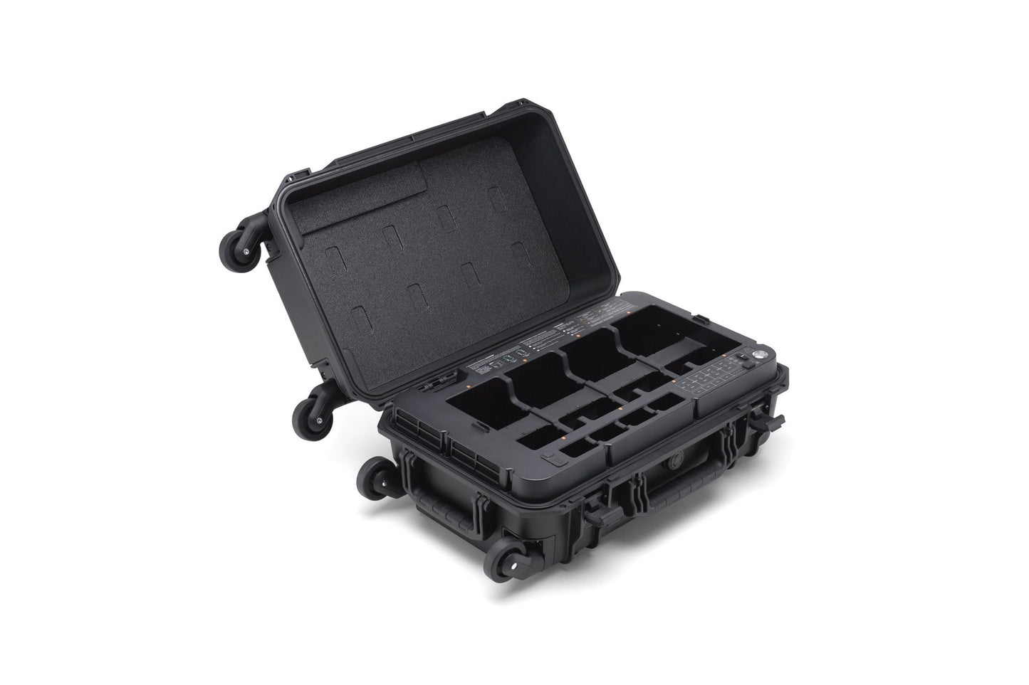 DJI Matrice 350 - BS65 Intelligent Battery Station displayed on an angle and opened to show the interior.