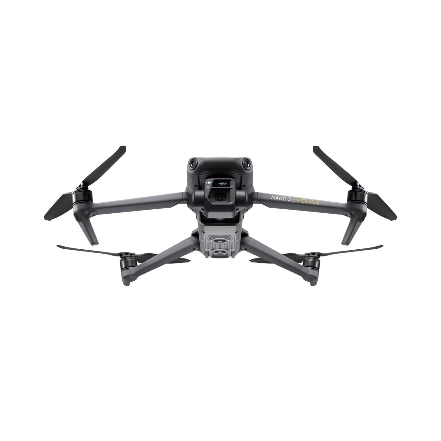 An upward view of the DJI Mavic 3E drone.