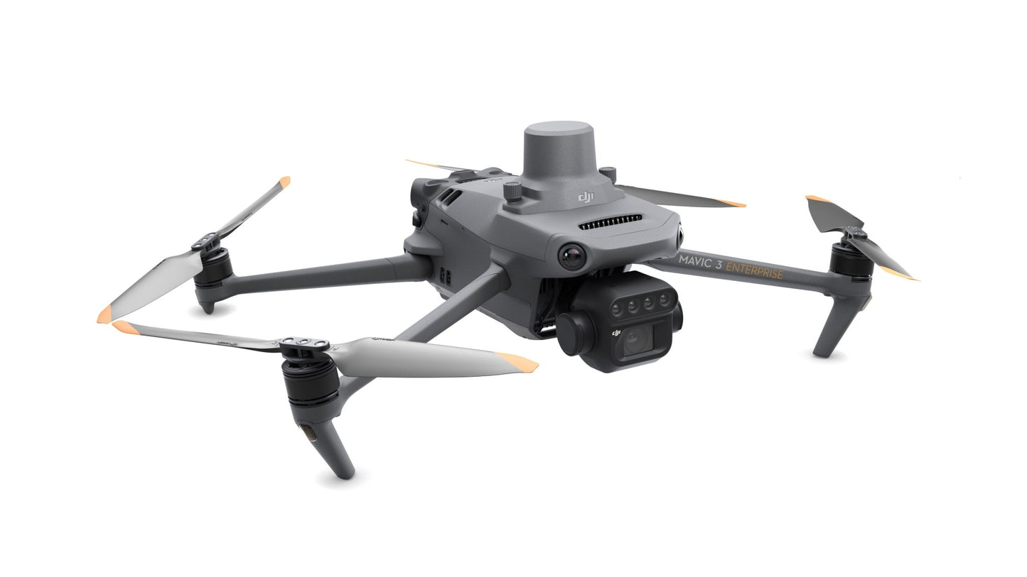 The DJI Mavic 3M unfolded with RTK module attached.