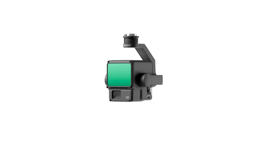 DJI Zenmuse L2 facing left displayed on an angle.