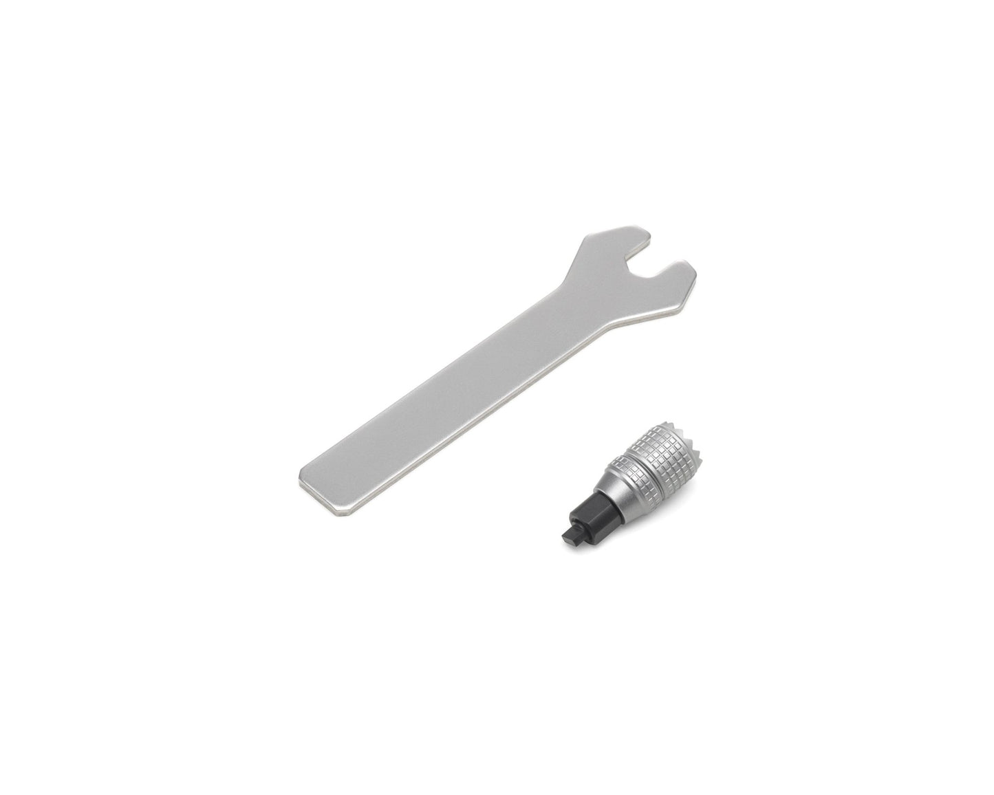 RC Plus Height Adjustable Control Sticks displayed on an upward angle side-by-side with the locking wrench.