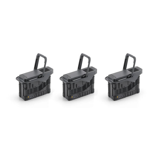 Three TB100 batteries displayed side-by-side at a slight angle.