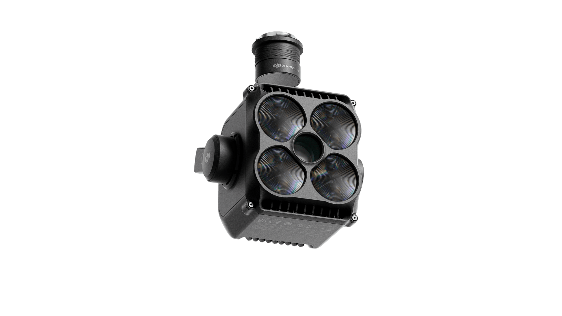The DJI Zenmuse S1 spotlight on an upward, right-facing angle.
