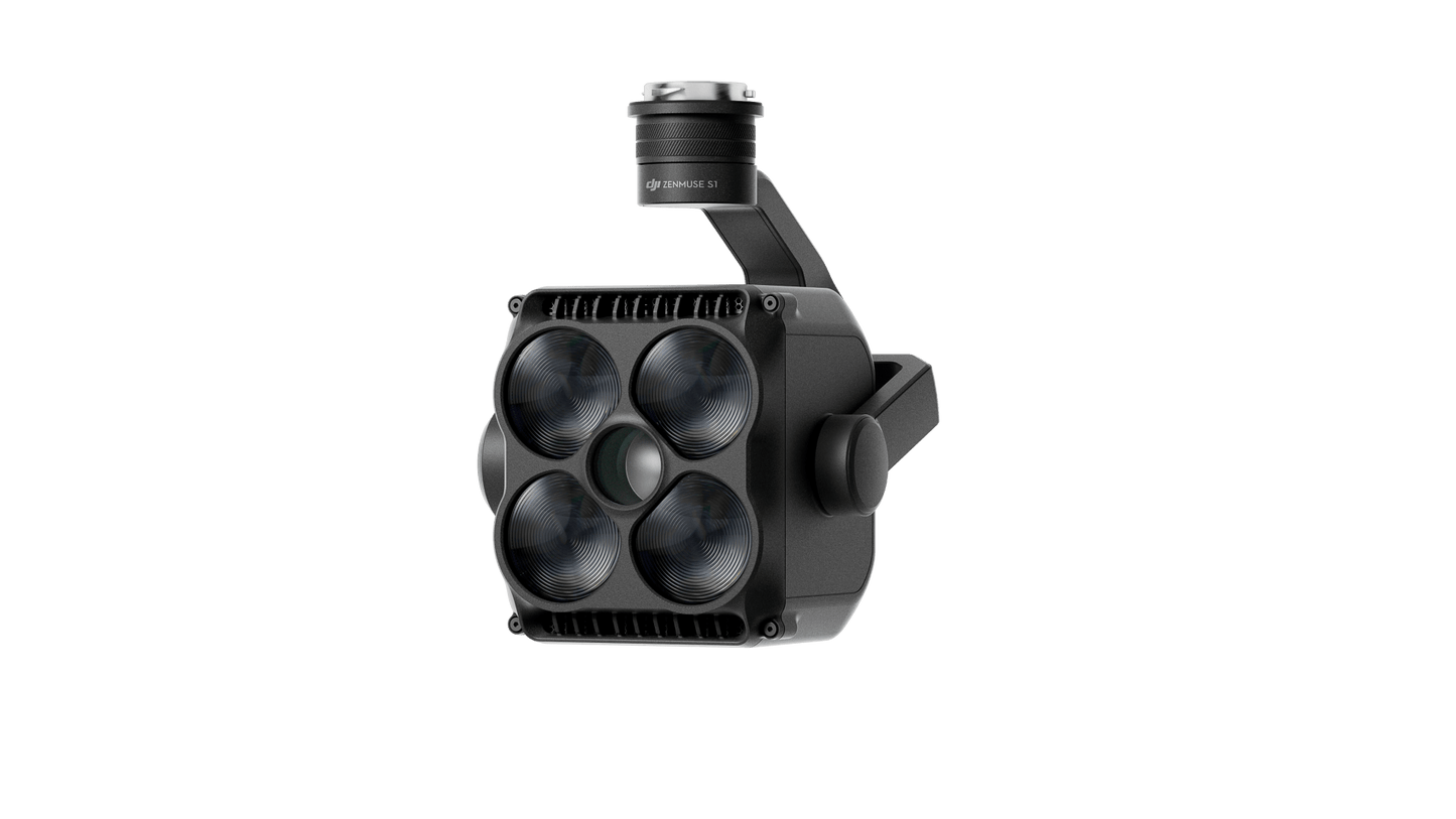The DJI Zenmuse S1 spotlight on a left-facing angle.