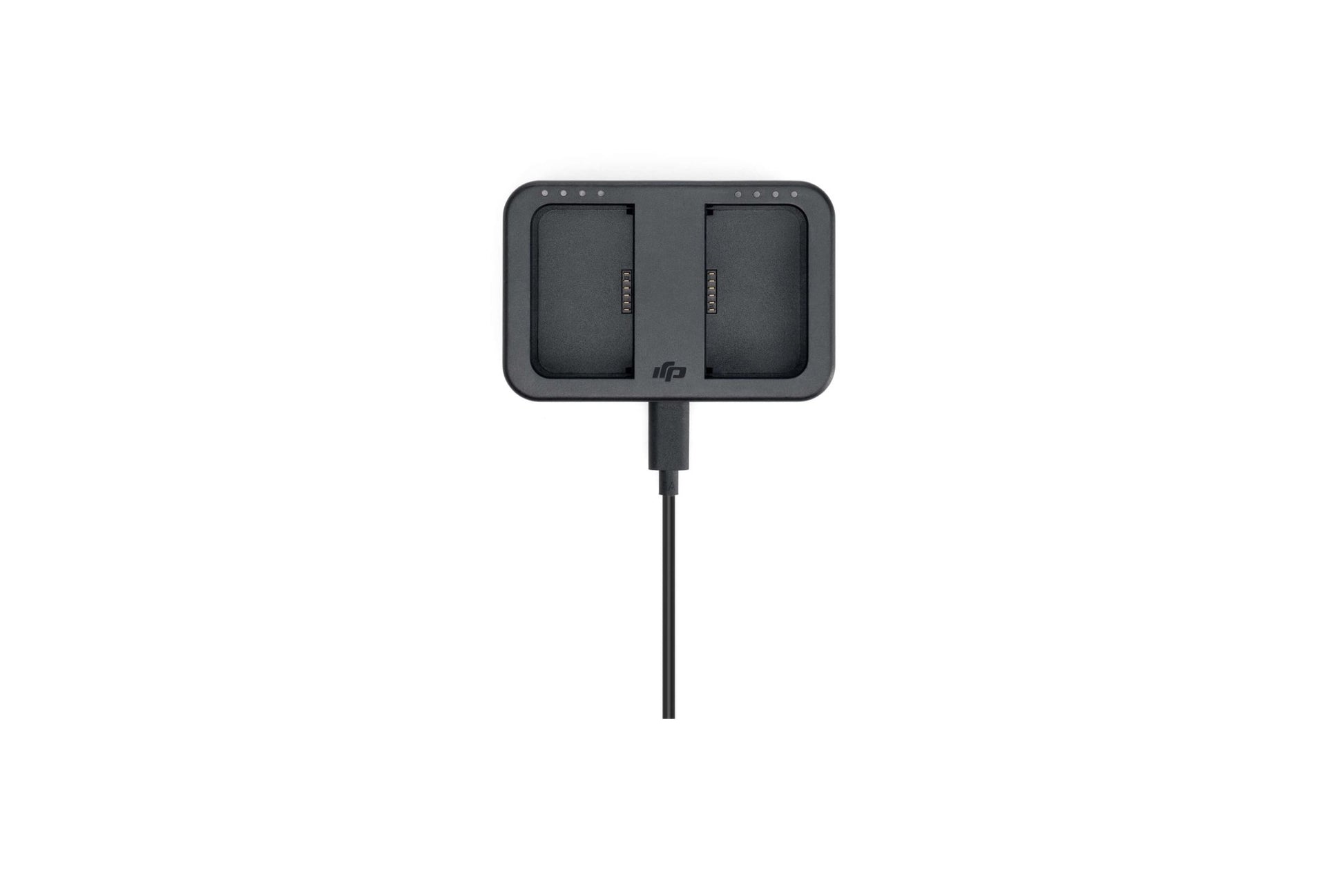 DJI WB37 Battery Charging Hub (USB-C) plugged in and displayed from a top-down view.