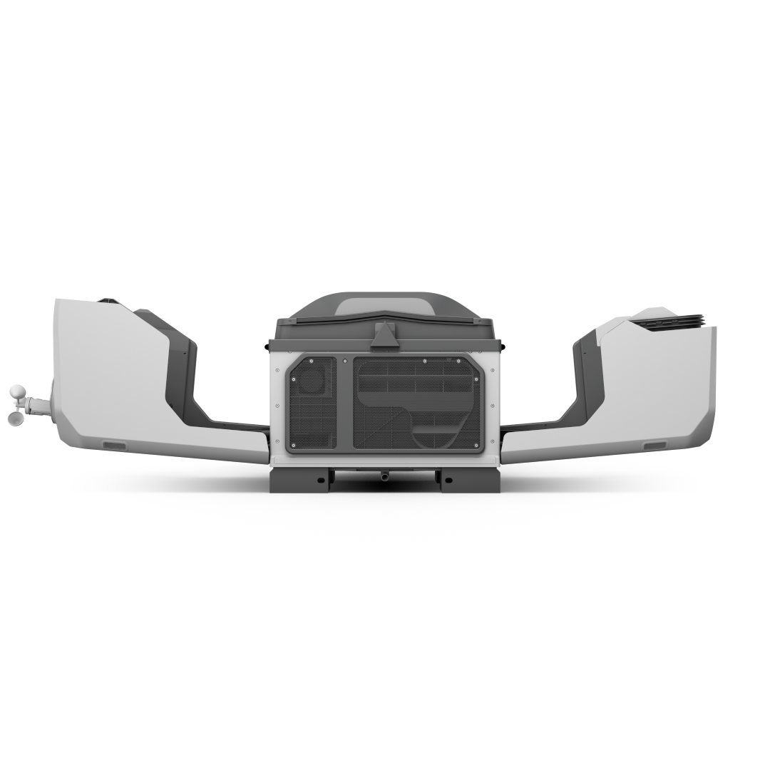 DJI Dock 3 opened and rear-facing